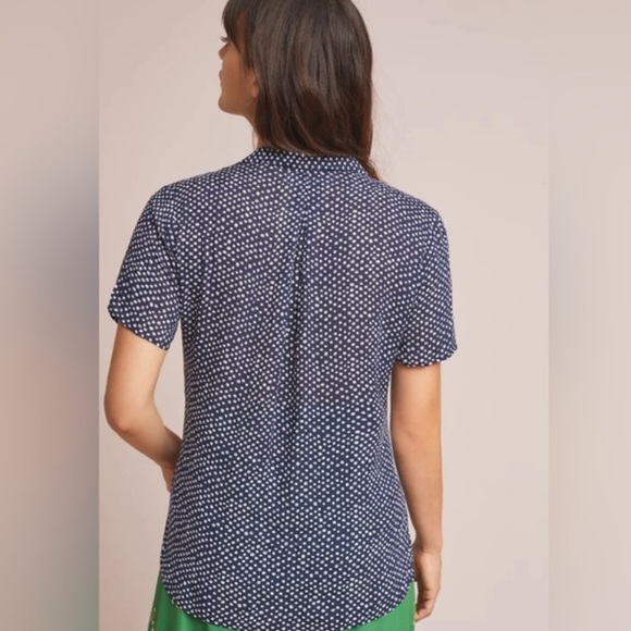 Cloth & Stone Dana Button-Down Blouse Blue & White Medium - Picture 11 of 11